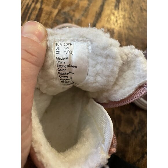 H&M Toddler Girls Pink Sparkle Hightop Sneakers Size 4/5 - Picture 6 of 7